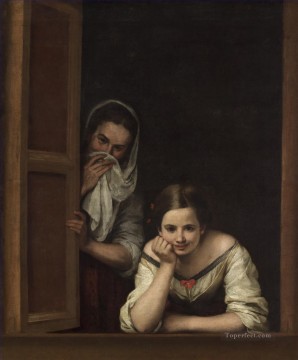 Bartolomé Esteban Murillo Painting - Una muchacha y su dueña del barroco español Bartolomé Esteban Murillo